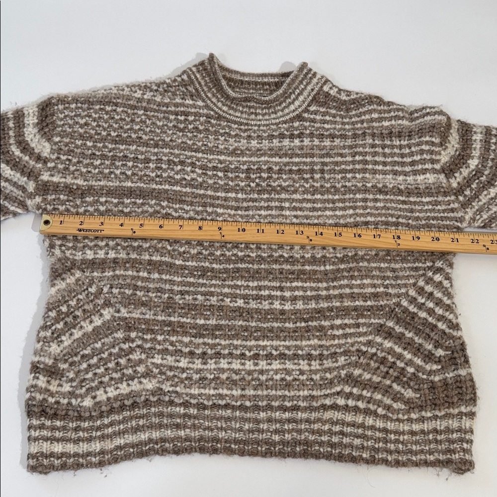 Rails Echo Sweater XS Brown White Space Dye Knit Wool Blend - Picture 8 of 12